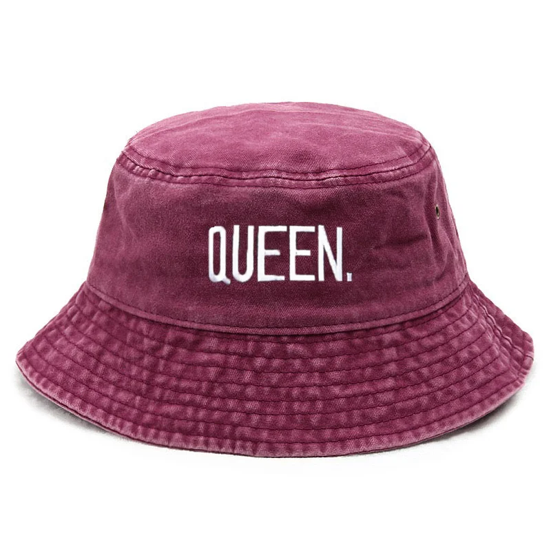 Embroidery Hat Machine - Topi Bucket Vintage Queen Washed Custom,