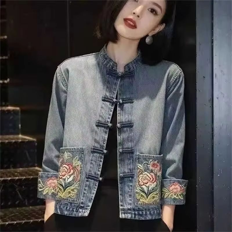Embroidery Jacket Jeans - Jaket Koboi Bordir Cantik Musim Semi