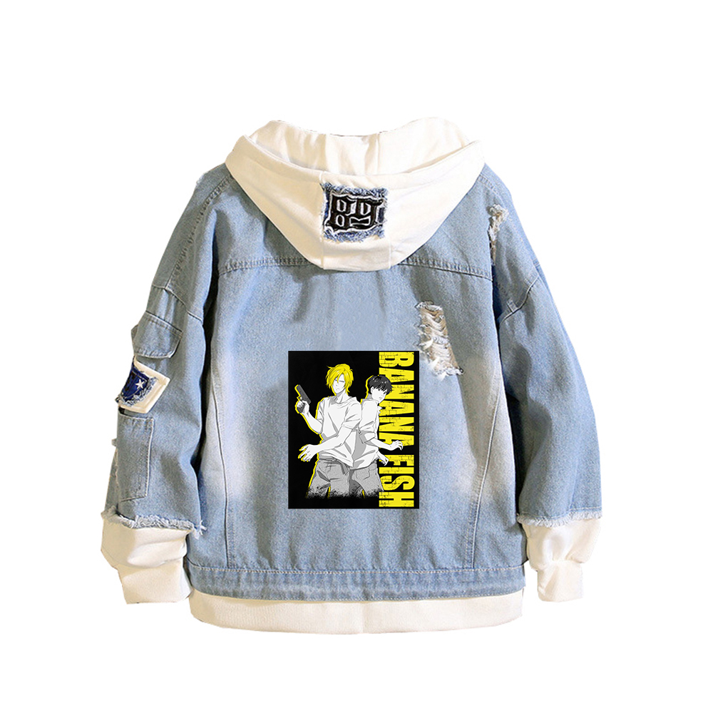 Embroidery Jacket Jeans - Jaket Denim Ikan Pisang Hoodie Jeans