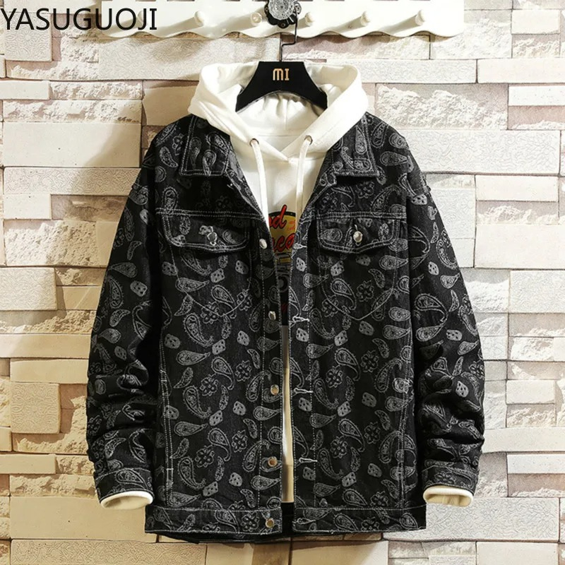 Embroidery Jacket Jeans - Jaket Denim Cetak Antik Jepang Musim