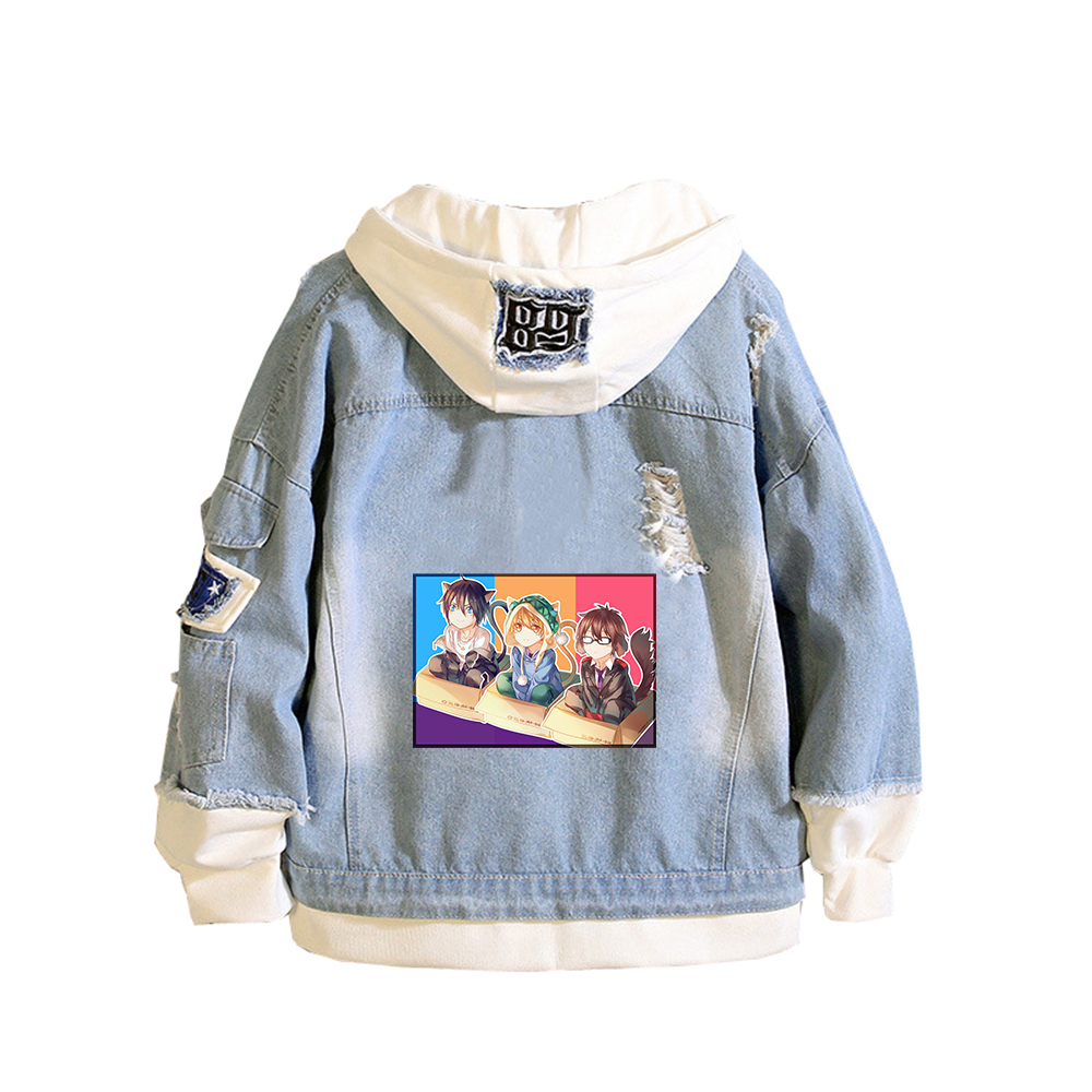 Embroidery Jacket Jeans - Noragami ARAGOTO Jaket Denim Wanita Print