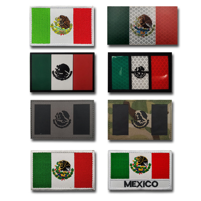 Embroidery Uk - Bendera Meksiko Patch bordir PVC IR