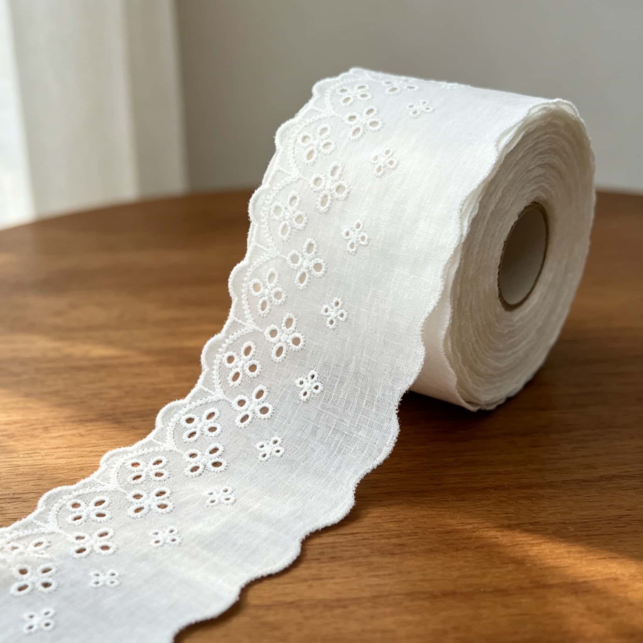 Embroidery Eyelet - Renda Broderie Anglaise Putih 7.5cm 4/16