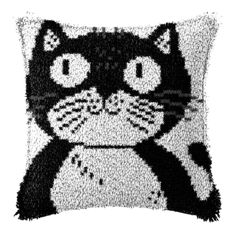 Hitam bantal kucing Smyrna pak - Printed Embroidery Kit ulasan dan harga