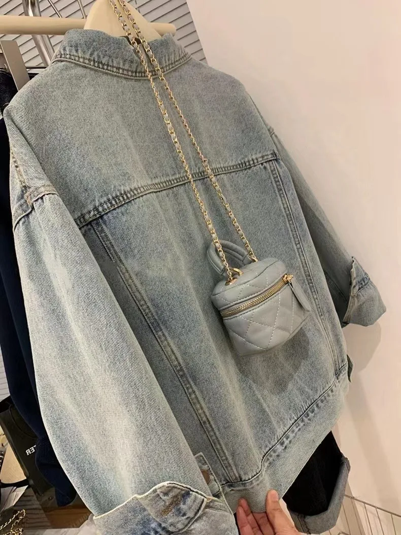 Jaket Denim Y2k katun Vintage  - Embroidery Jacket Jeans ulasan dan harga