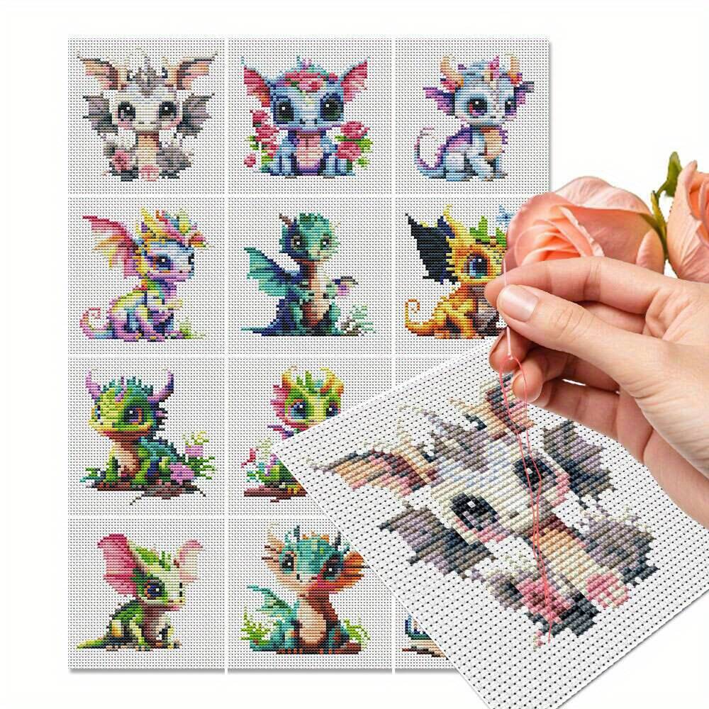 12 Buah Kit Bordir Kain Cetak  - Embroidery Job ulasan dan harga
