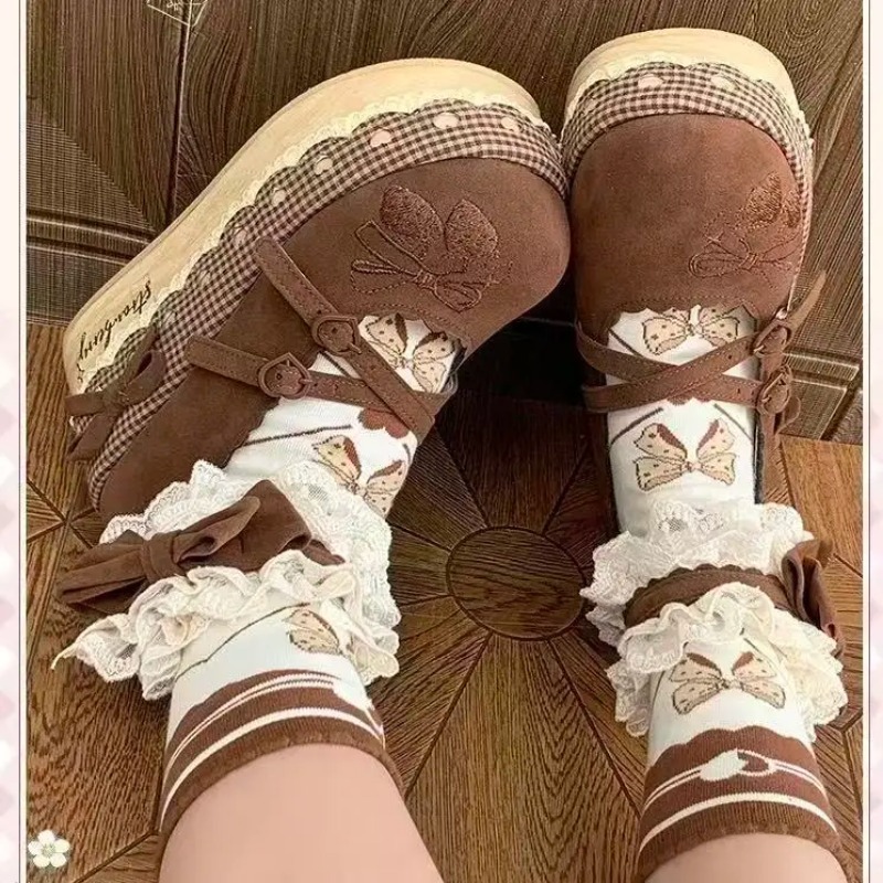 Sepatu Lolita High Heels Penam - Embroidery Canvas ulasan dan harga