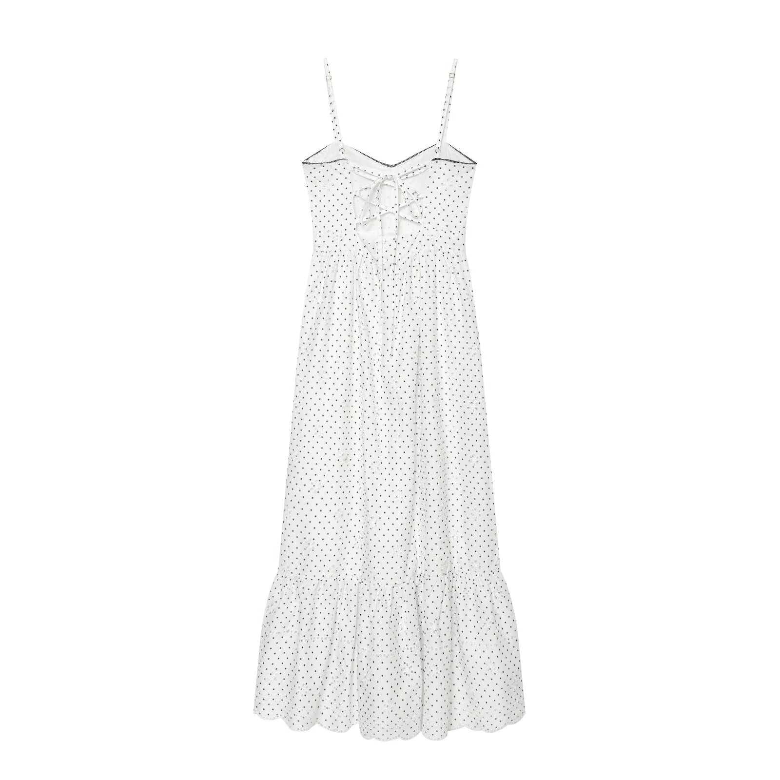 BSAY Gaun Midi Bordir Polka Do - Embroidery Eyelet ulasan dan harga