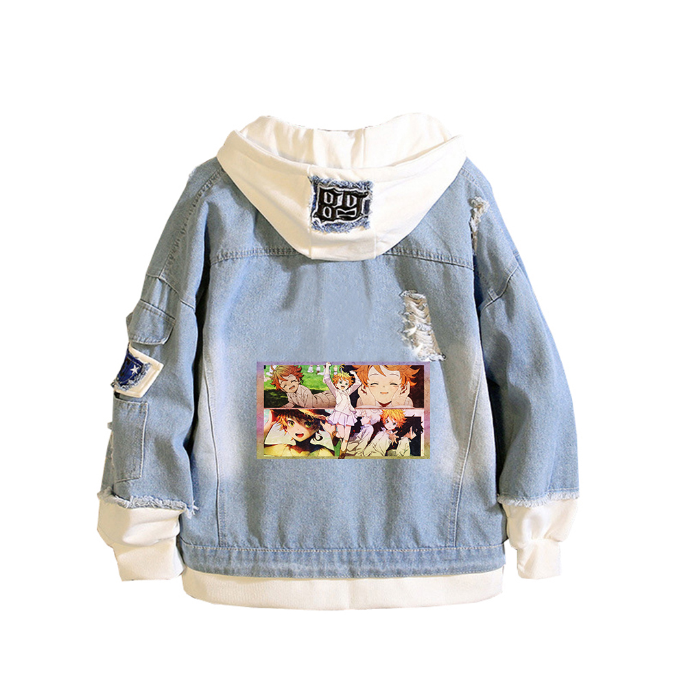 Jaket Jeans Anime Neverland ya - Embroidery Jacket Jeans ulasan dan harga