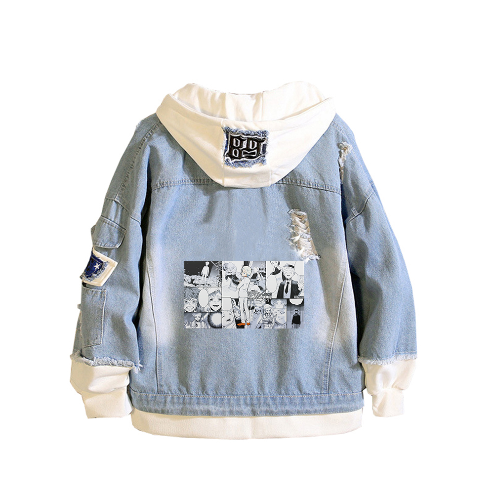 Jaket Jeans Anime Neverland ya - Embroidery Jacket Jeans ulasan dan harga