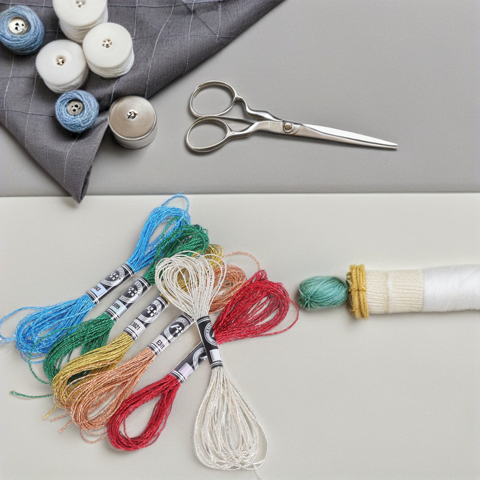 6Pcs Benang Bordir Metalik Mew - Embroidery Diy ulasan dan harga