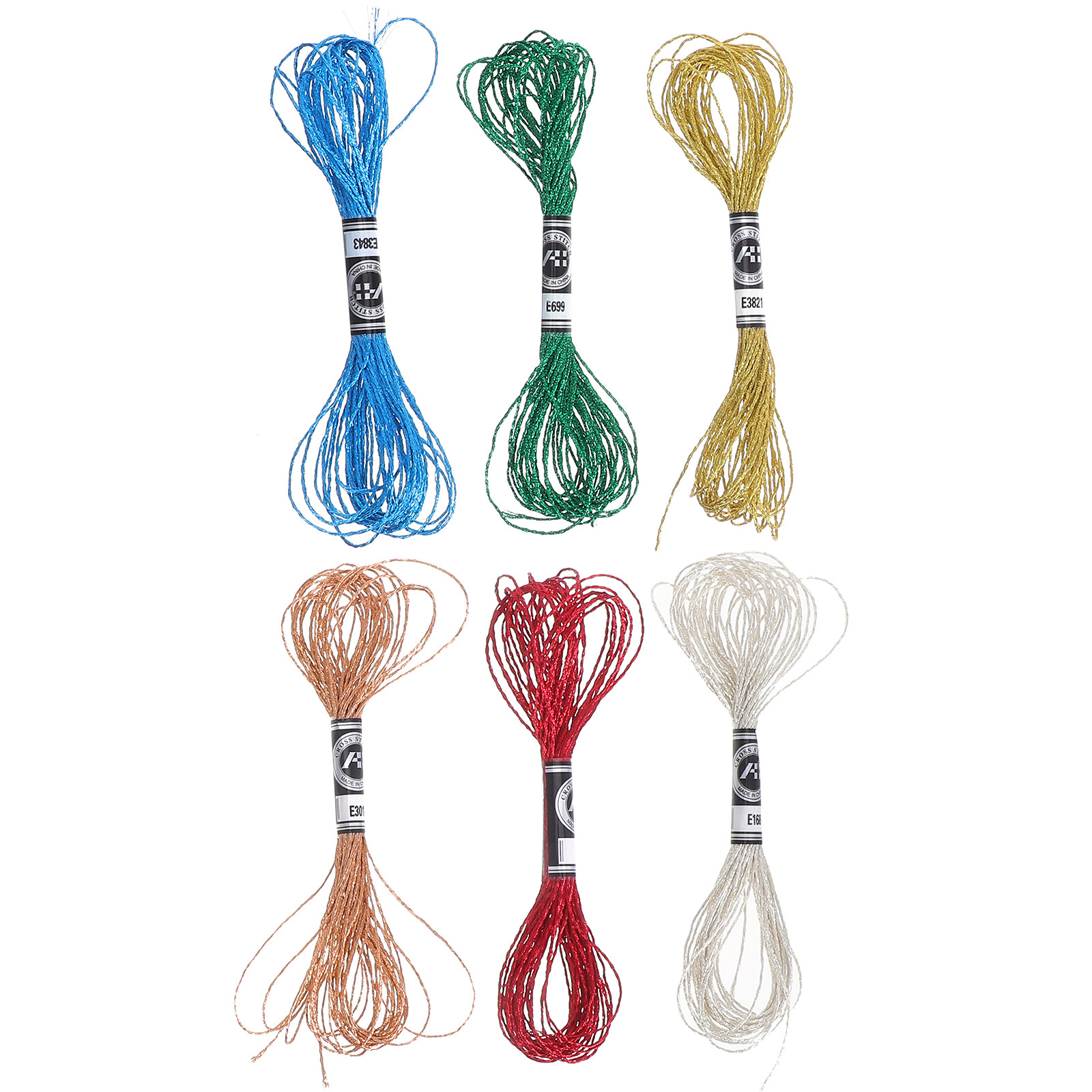 6Pcs Benang Bordir Metalik Mew - Embroidery Diy ulasan dan harga