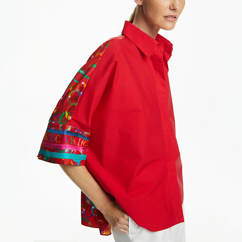 Kemeja wanita kasual, atasan m - Embroidery Motif ulasan dan harga