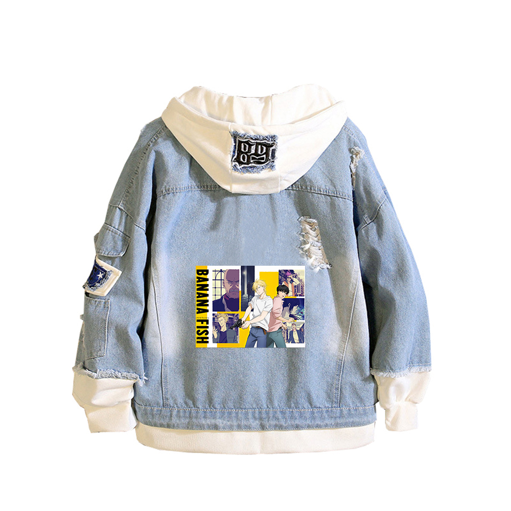 Jaket Denim Ikan Pisang Hoodie - Embroidery Jacket Jeans ulasan dan harga