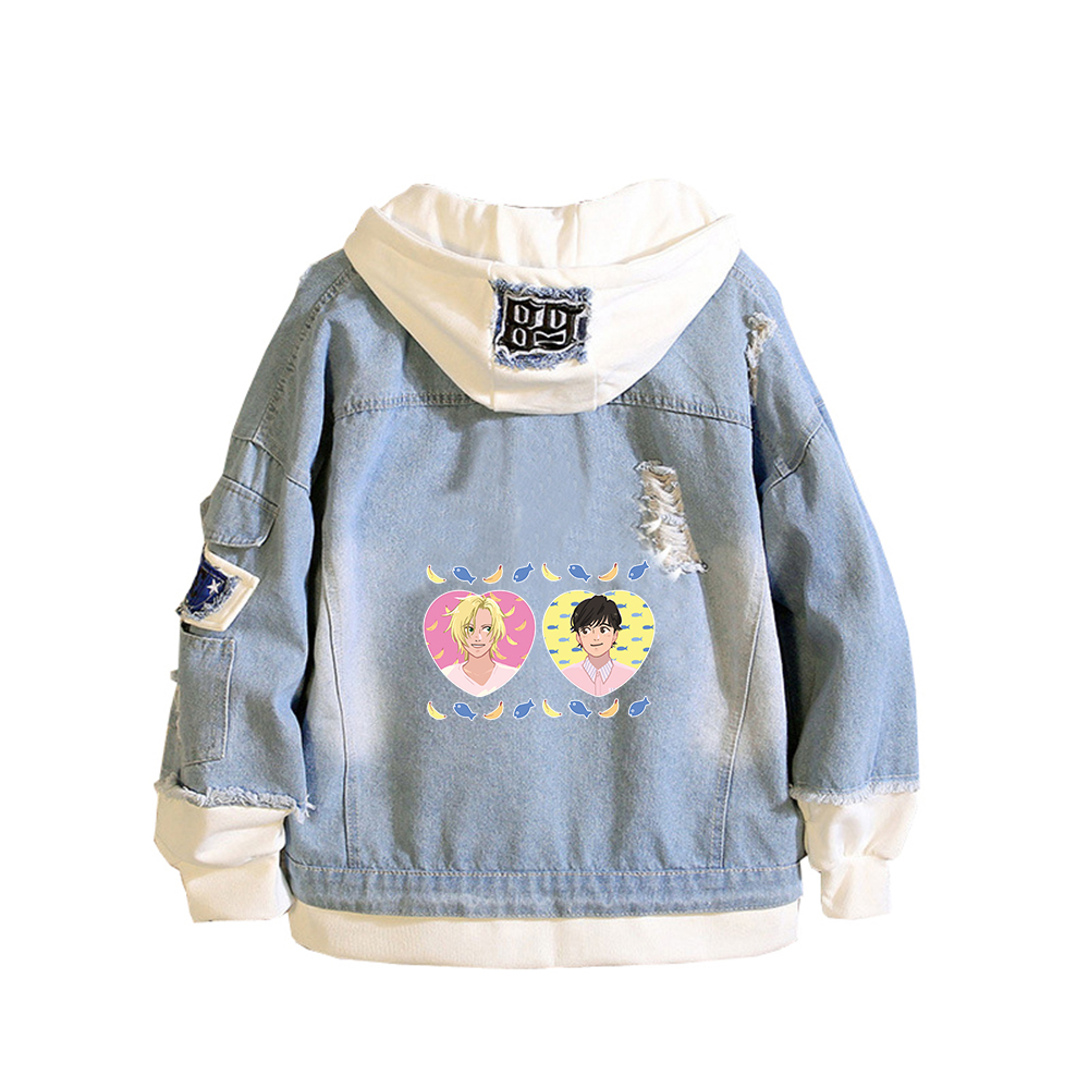 Jaket Denim Ikan Pisang Hoodie - Embroidery Jacket Jeans ulasan dan harga