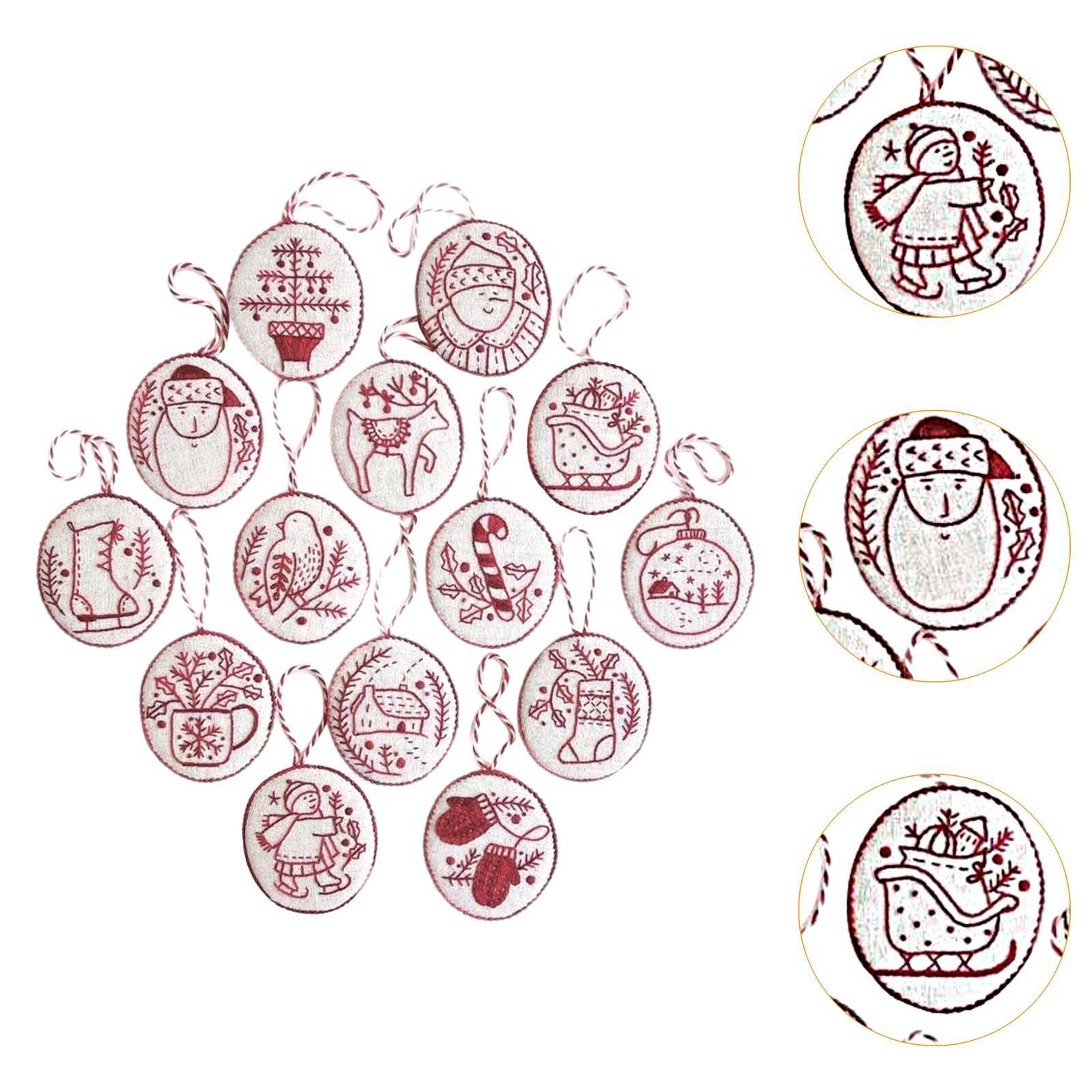 Perlengkapan Hiasan Natal Bord - Embroidery Xmas Ornaments ulasan dan harga