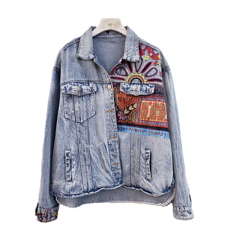 Jaket Denim Saku Besar Sambung - Embroidery Jacket Jeans ulasan dan harga