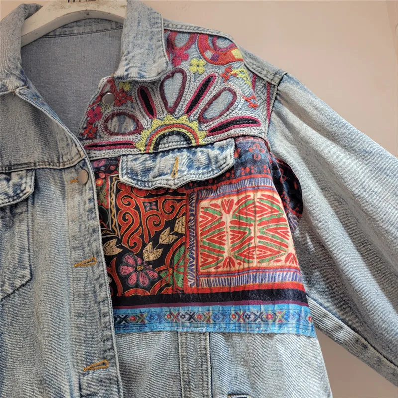 Jaket Denim Sambungan Bordir B - Embroidery Jacket Jeans ulasan dan harga