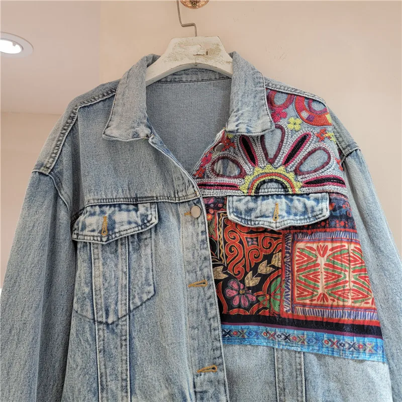 Jaket Denim Sambungan Bordir B - Embroidery Jacket Jeans ulasan dan harga