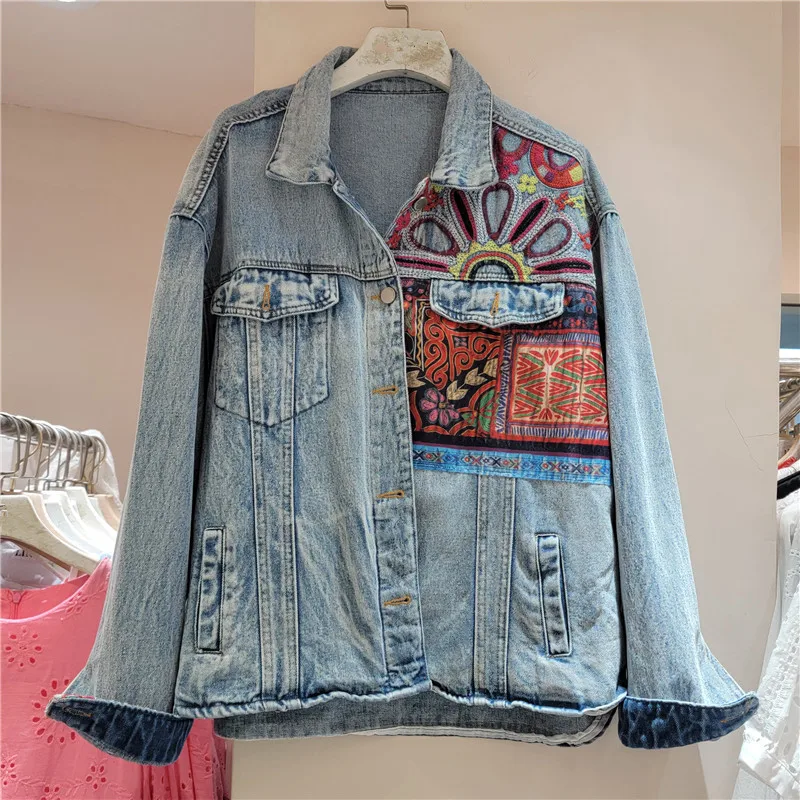Jaket Denim Sambungan Bordir B - Embroidery Jacket Jeans ulasan dan harga