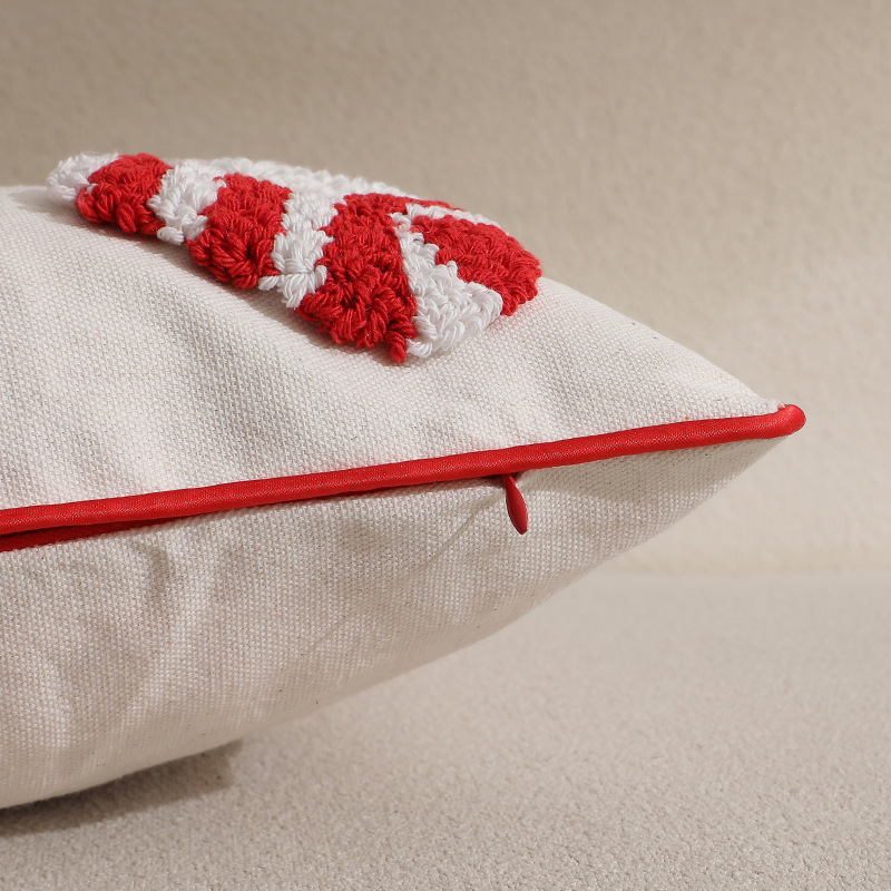Sarung Bantal Natal Merah Topi - Embroidery Xmas Ornaments ulasan dan harga