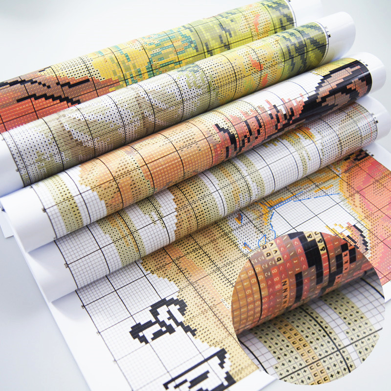 Set Sulaman Silang Pola Dunia  - Embroidery Job ulasan dan harga