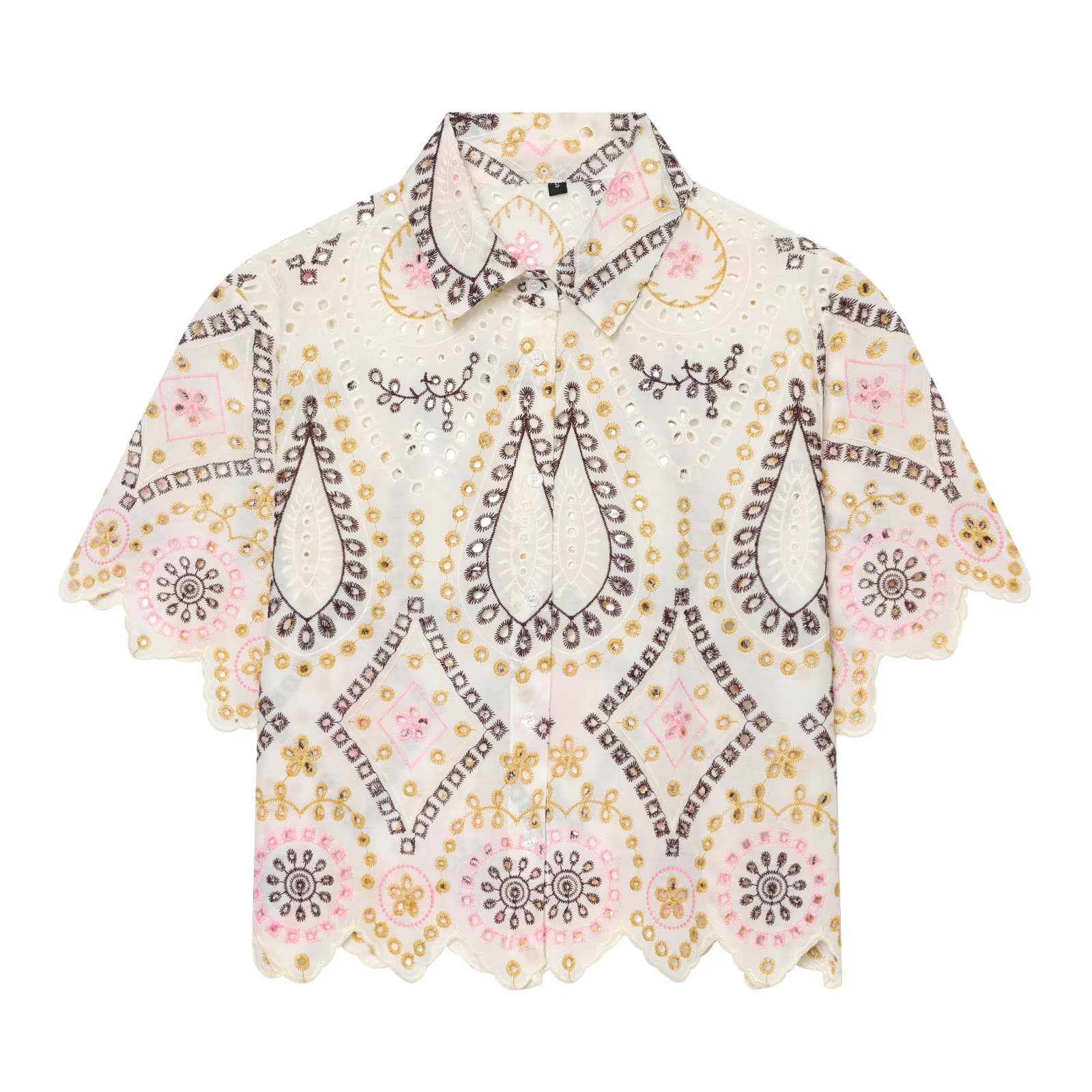 PRINTKAOIR Kemeja Wanita Bordi - Embroidery Eyelet ulasan dan harga