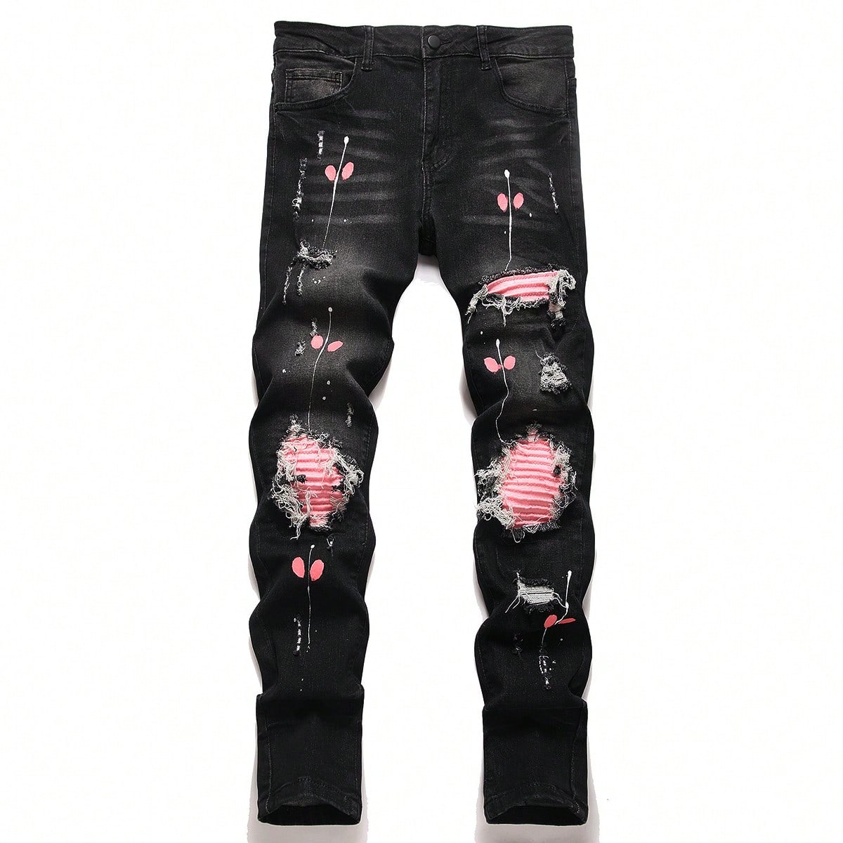 Celana Jeans Pria Model Ripped - Embroidery Motif ulasan dan harga