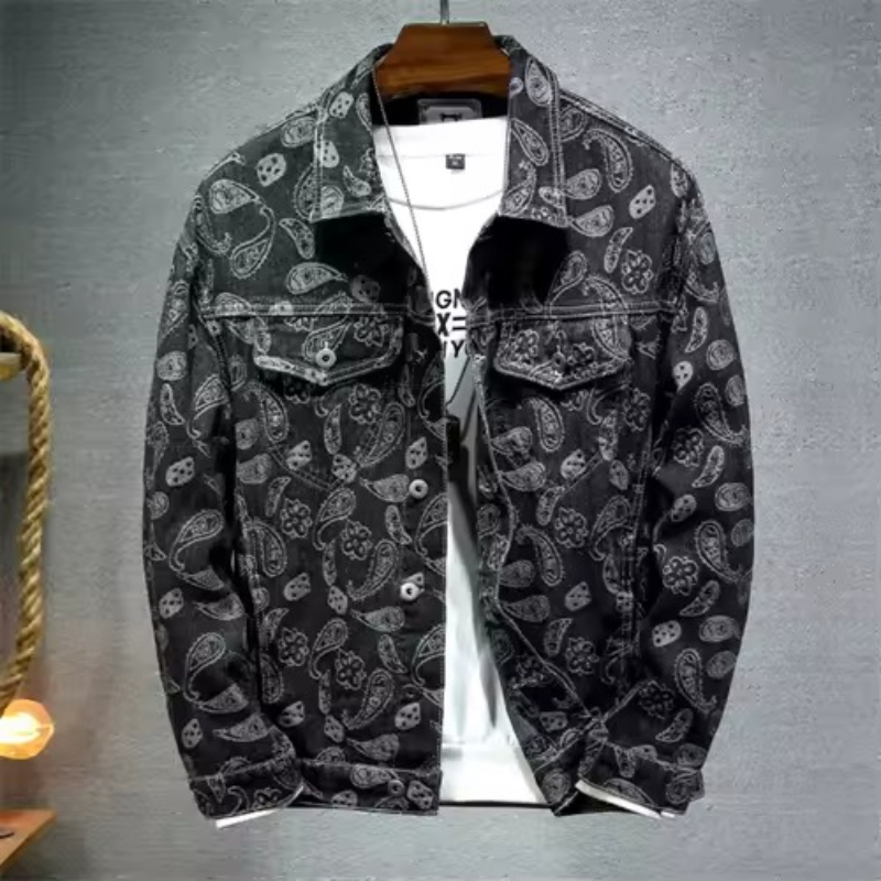 Jaket Denim Cetak Antik Jepang - Embroidery Jacket Jeans ulasan dan harga