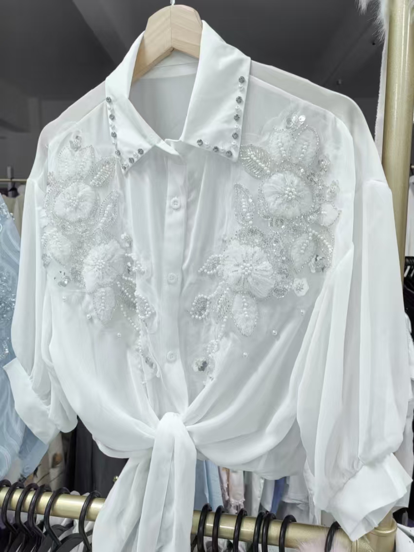 Kemeja Blus Tabir Surya Musim  - Embroidery Cardigan ulasan dan harga