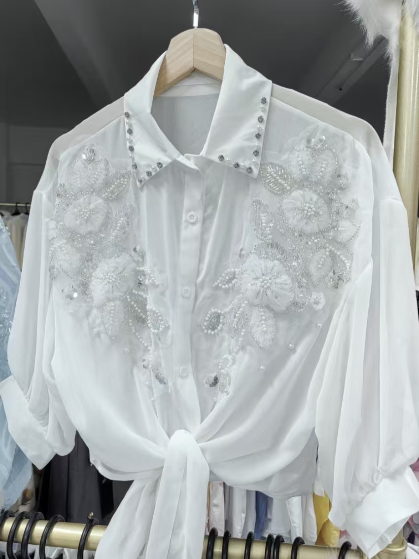 Kemeja Blus Tabir Surya Musim  - Embroidery Cardigan ulasan dan harga