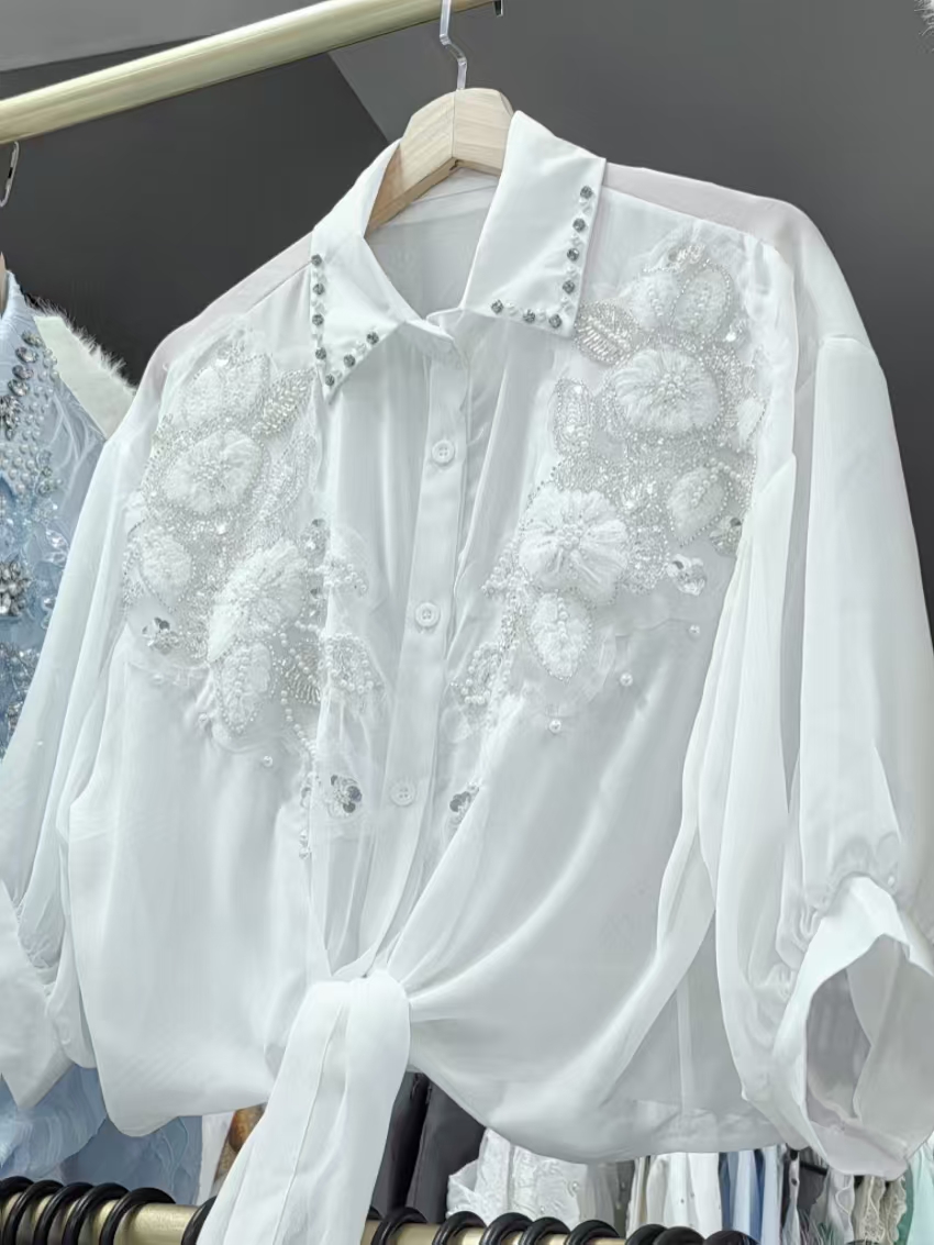 Kemeja Blus Tabir Surya Musim  - Embroidery Cardigan ulasan dan harga
