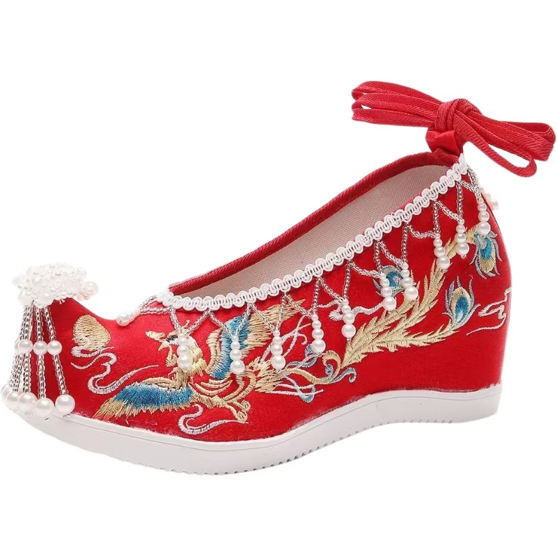 Sepatu Pengantin Wanita Merah  - Embroidery Canvas ulasan dan harga