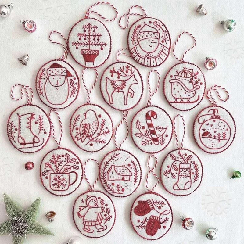 Kit Bordir Natal DIY Hiasan Ta - Embroidery Xmas Ornaments ulasan dan harga