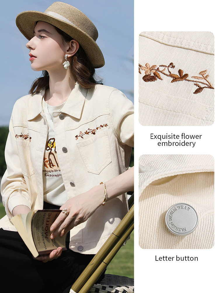 I BELIEVE YOU Jaket Denim Wani - Embroidery Jacket Jeans ulasan dan harga