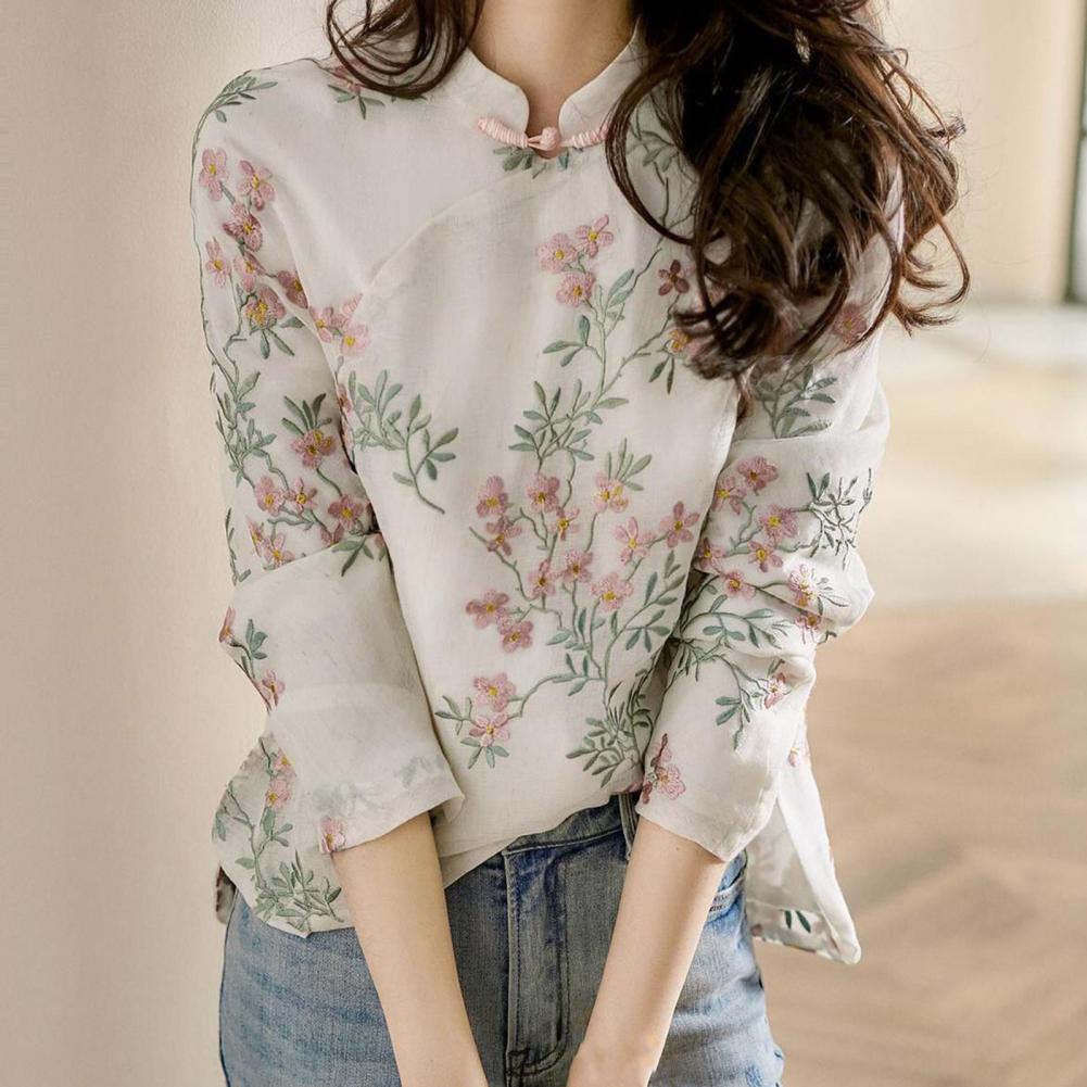 Kemeja wanita gaya Cina bordir - Embroidery Cardigan ulasan dan harga