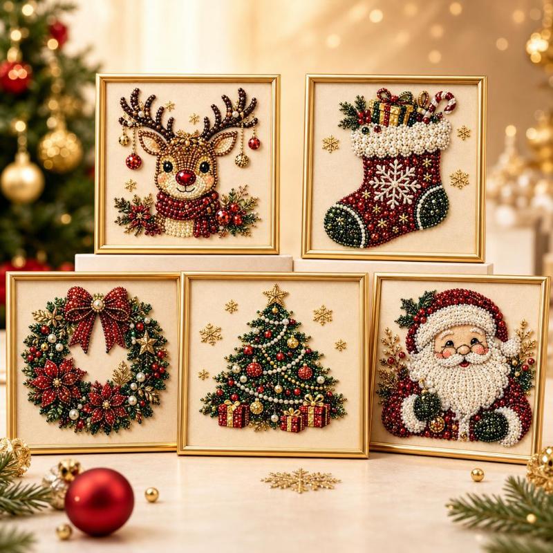 Kit Sulaman Manik-manik DIY Se - Embroidery Xmas Ornaments ulasan dan harga