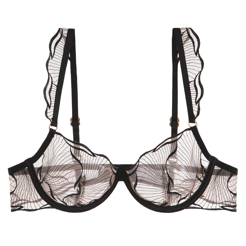 Bra Minimizer Prancis Elegan d - Embroidery Uk ulasan dan harga