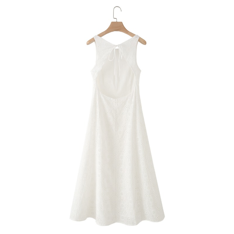 CHARMCHANT Gaun Midi Wanita Ta - Embroidery Eyelet ulasan dan harga