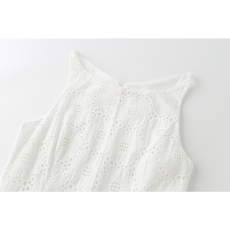 CHARMCHANT Gaun Midi Wanita Ta - Embroidery Eyelet ulasan dan harga