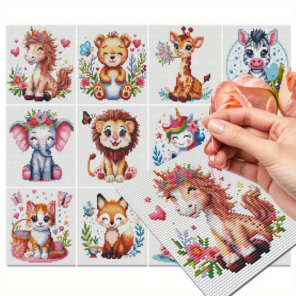 12 Buah Kit Jahit Silang 11CT  - Printed Embroidery Kit ulasan dan harga