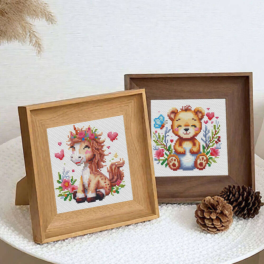 12 Buah Kit Jahit Silang 11CT  - Printed Embroidery Kit ulasan dan harga